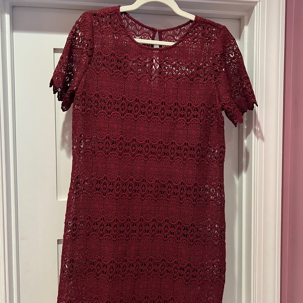 Abercrombie & Fitch Lace Burgundy Dress